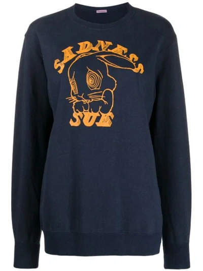 Undercover 'sadness Sue' Print Sweatshirt In Navy