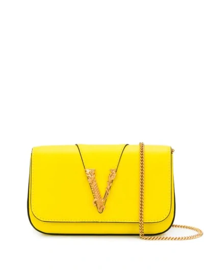 Versace Virtus Crossbody Bag In Yellow