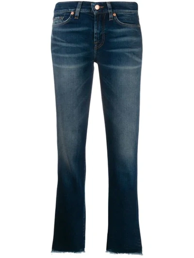 7 For All Mankind Roxanne Cropped Jeans In Blue