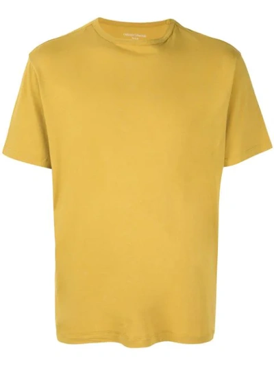 Officine Generale Crew Neck T-shirt In Yellow