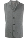 N•peal Collared Milano Waistcoat In Grey