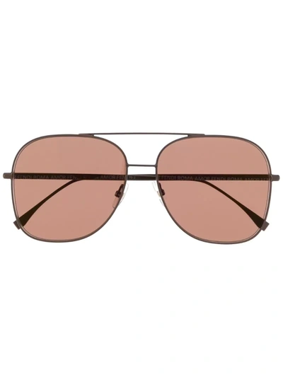 Fendi Oversized Frame Sunglasses In Brown