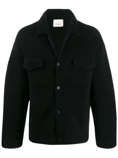 Laneus Loose Fit Bouclé Jacket In Black