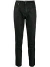 Pt05 Frayed Hem Slim-fit Jeans In Black