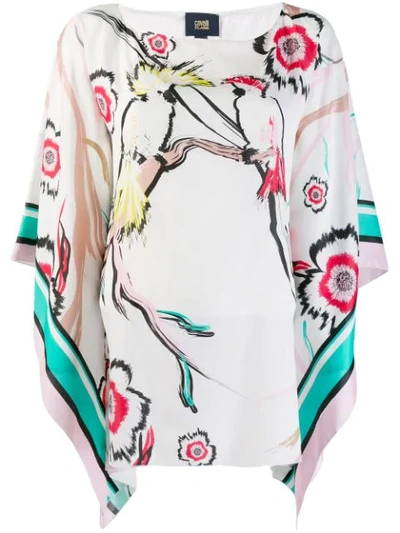 Cavalli Class Floral Print Blouse In White