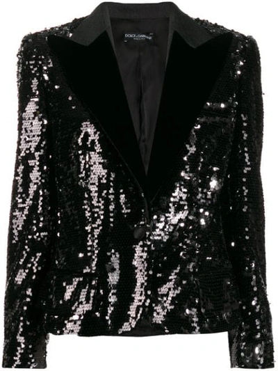 Dolce & Gabbana Dolce&gabbana Sequin Embroidered Blazer In Gold