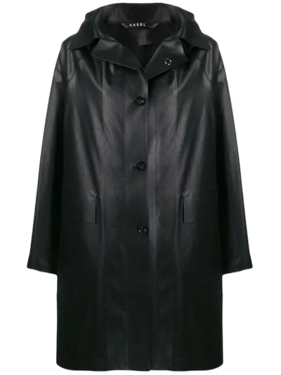Kassl Editions Leather-effect Raincoat In Black
