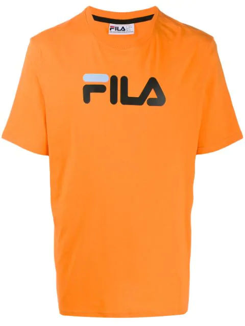 Fila Logo Jersey T-shirt In Orange | ModeSens
