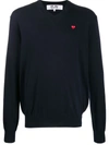 Comme Des Garçons Play Play Logo Jumper In Blue