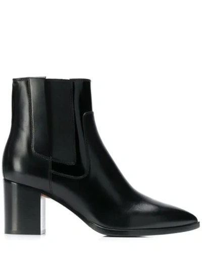 Santoni Pointed Toe Ankle Boots In Black