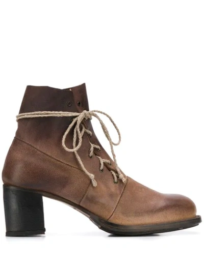 Cherevichkiotvichki Heeled Lace-up Boots In Brown