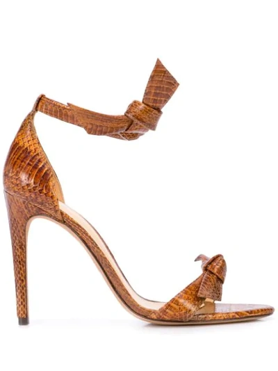 Alexandre Birman Snake-effect Tie Front Sandals In Brown