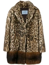 Prada Leopard Print Single-breasted Coat In F0fzn
