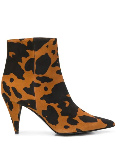 black and animal print boots