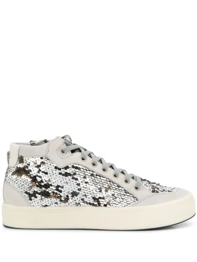 P448 Sequin High-top Trainers In Grey