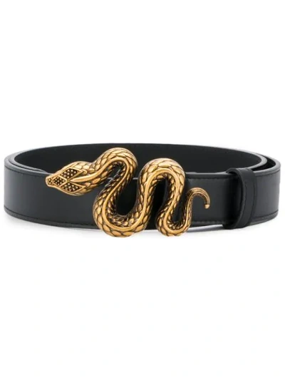 Roberto Cavalli Serpent Buckle Belt In Black