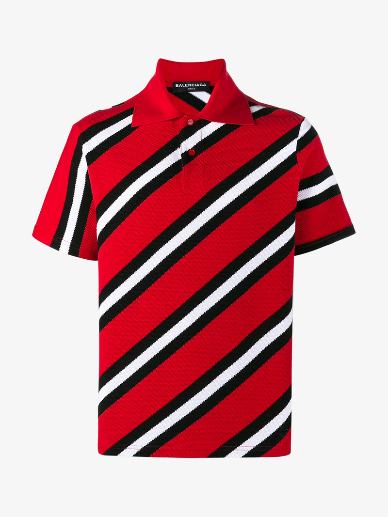 Balenciaga Classic Stripe Polo Shirt | ModeSens