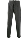 Berwich Straight-leg Chevron Trousers In Grey