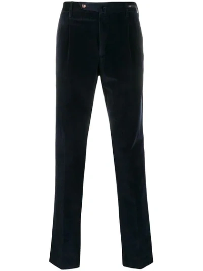 Pt01 Corduroy Straight Trousers In Blue