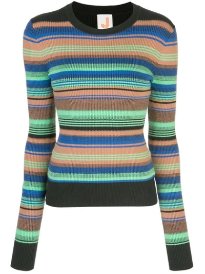 Joostricot Striped Ribbed-knit Jumper In Orange