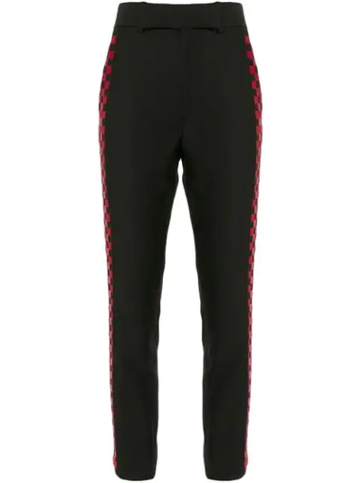 Haider Ackermann Checkered Stripe Trousers In Black