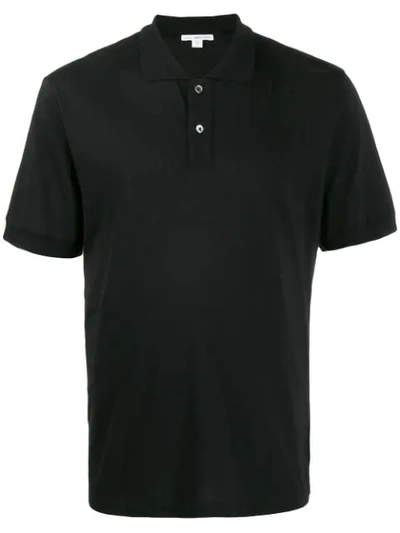 James Perse Plain Polo Shirt In Black