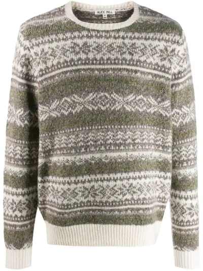 Alex Mill Fair Isle Knitted Sweater In Grey