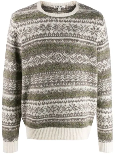 Alex Mill Fair Isle Knitted Jumper In Grey