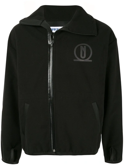 Affix Logo-print Polar Fleece Zip-up Jacket In Black