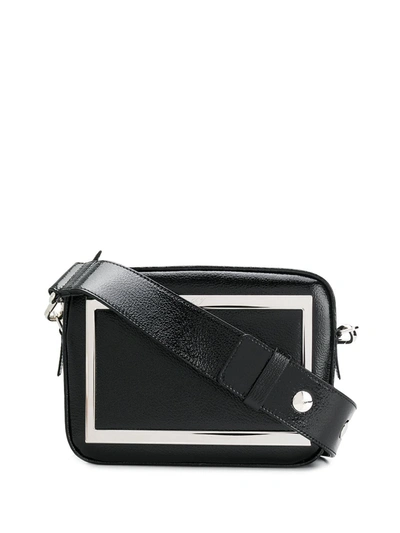 Roger Vivier Cubique Leather Shoulder Bag In Black
