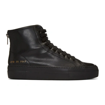 Common Projects Tournament High-top Leather Flatform Trainers In Black