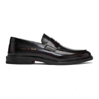 Common Projects Black Leather Loafers In 7547 Black