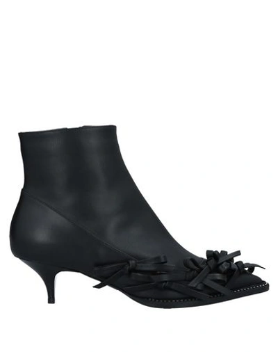 N°21 Leather Ankle-boots With Bows In Black