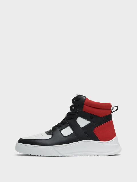 Donna Karan Dkny Men's Ace High Top Sneaker - In White/red/black | ModeSens