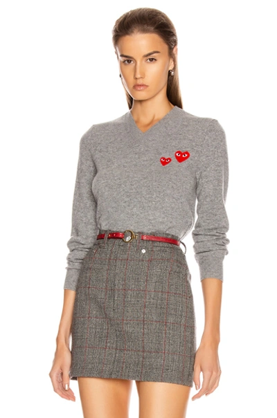 Comme Des Garçons Play Pullover In Grey