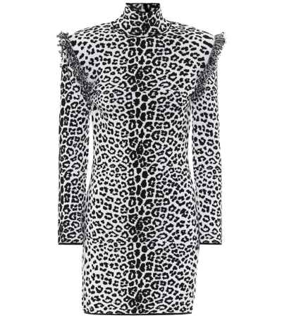 Dundas Leopard-print Wool And Cashmere Dress In Black & Beige