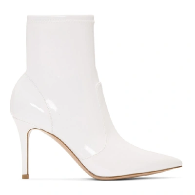 Gianvito Rossi High-heel Pointed Vinyl Booties In White