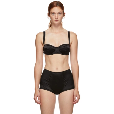 Dolce & Gabbana Dolce And Gabbana Black Silk Cup Bra In N0000 Black