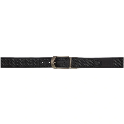 Ermenegildo Zegna Reversible Black Braided H35 Belt In Ner