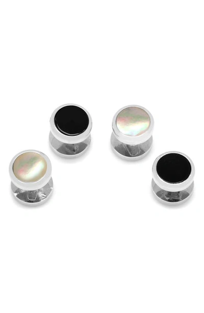 Cufflinks, Inc Double Sided Shirt Studs In Silver