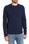 Schott Ribbed Wool Blend Sweater In Navy