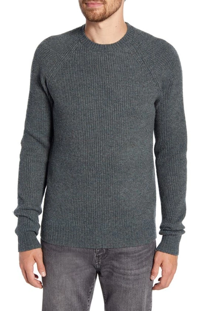 Schott Ribbed Wool Blend Sweater In Sage