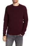 Schott Ribbed Wool Blend Sweater In Burgundy