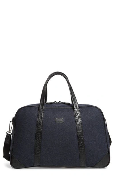 Ted Baker Masher Wool Blend Duffle Bag In Navy