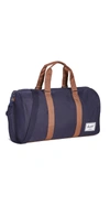 Herschel Supply Co Novel Duffle Bag In Peacoat/ Saddle Brown