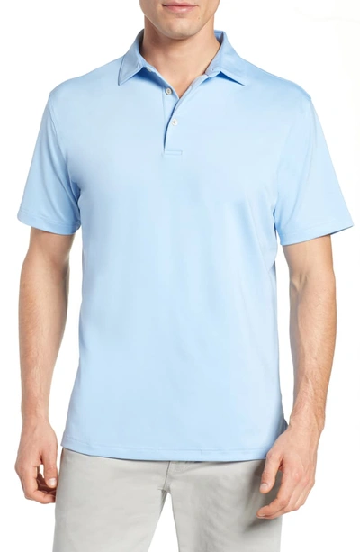 Peter Millar Watts Regular Fit Stretch Jersey Performance Polo In Cottage Blue