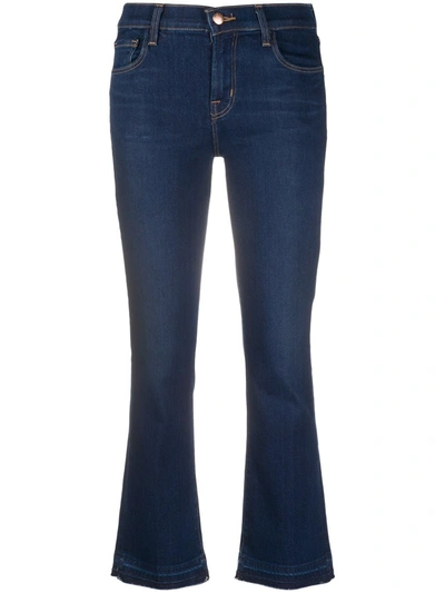 J Brand Selena Mid Rise Cropped Bootcut Jeans In Reality In Dark Denim