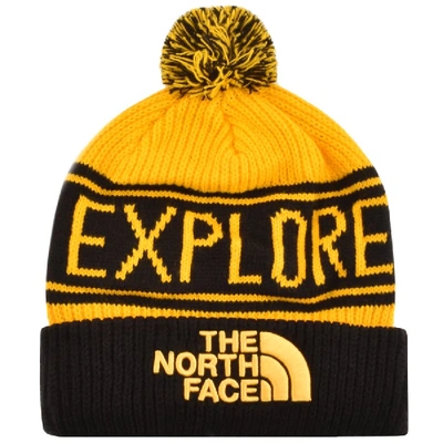 The North Face Retro Pom Beanie Hat Yellow