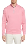 Peter Millar Comfort Interlock Quarter Zip Pullover In Rhubarb