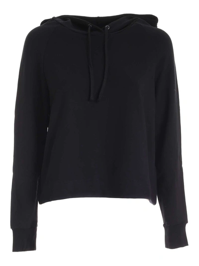 Majestic Cropped Hoodie In Black